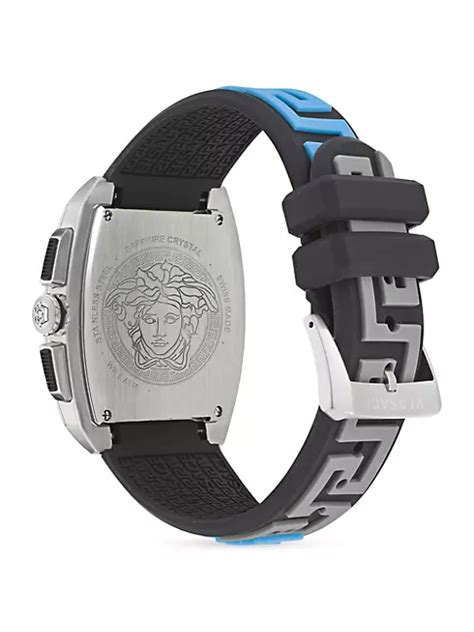 Versace Dominus Stainless Steel & Silicone Watch